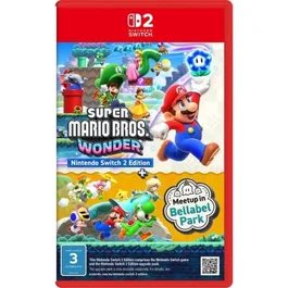 Nintendo Super Mario Bros. Wonder + Parque Belabel SMARIO BWONDER PAR - Juego Nintendo Switch 2 Edition - Cooperativo, 4K, amiibo, Multijugador, 12 Idiomas Incluido Español